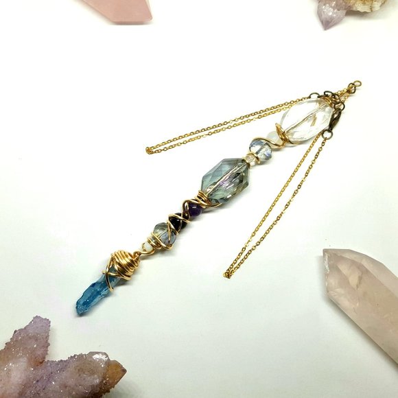 Blue Aura Crystal Wand - Picture 6 of 10